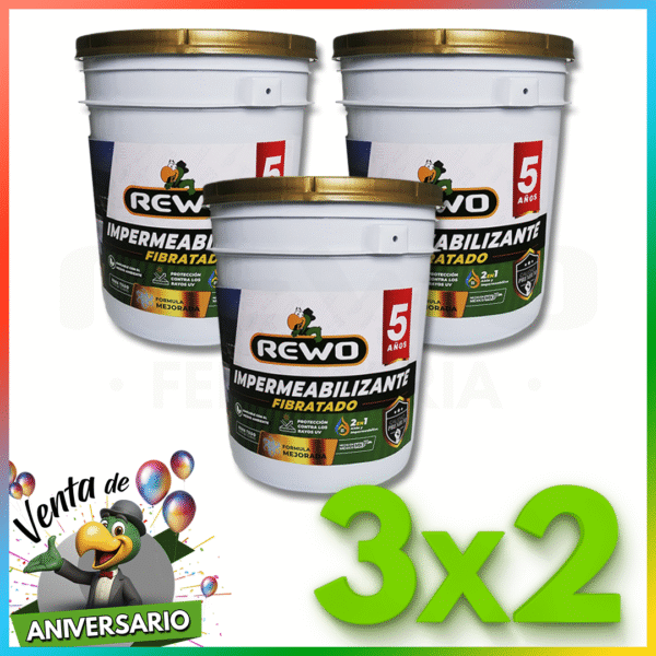 IMPERMEABILIZANTE FIBRATADO REWO 3X2