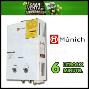 MUNICH BOILER INSTANTÁNEO 6 L/M MOD CP-6L GAS LP