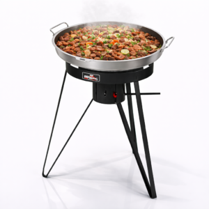 BBQ KING DISCO DE ACERO 18" CON PEDESTAL Y QUEMADOR JET