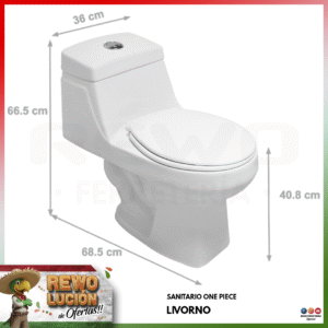 AXCENT WC ONE PIECE BLANCO 3 Y 6 LT DUAL FLUSH LIVORNO