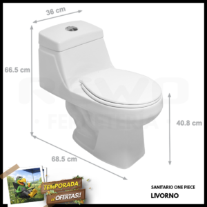 AXCENT WC ONE PIECE BLANCO 3 Y 6 LT DUAL FLUSH LIVORNO