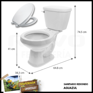 CATO SANITARIO AGUAZUL BLANCO TAZA-TANQUE-ASIENTO CLICK 90 RD/CR