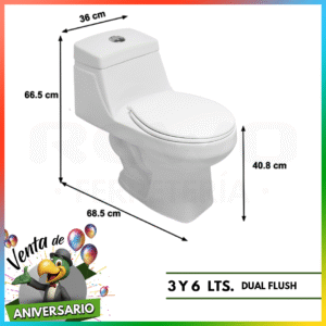 SANITARIO ONE PIECE BCO 3 Y 6 LT LIVORNO