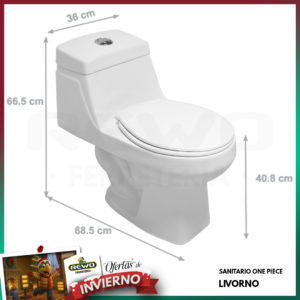 AXCENT WC ONE PIECE BLANCO 3 Y 6 LT DUAL FLUSH LIVORNO