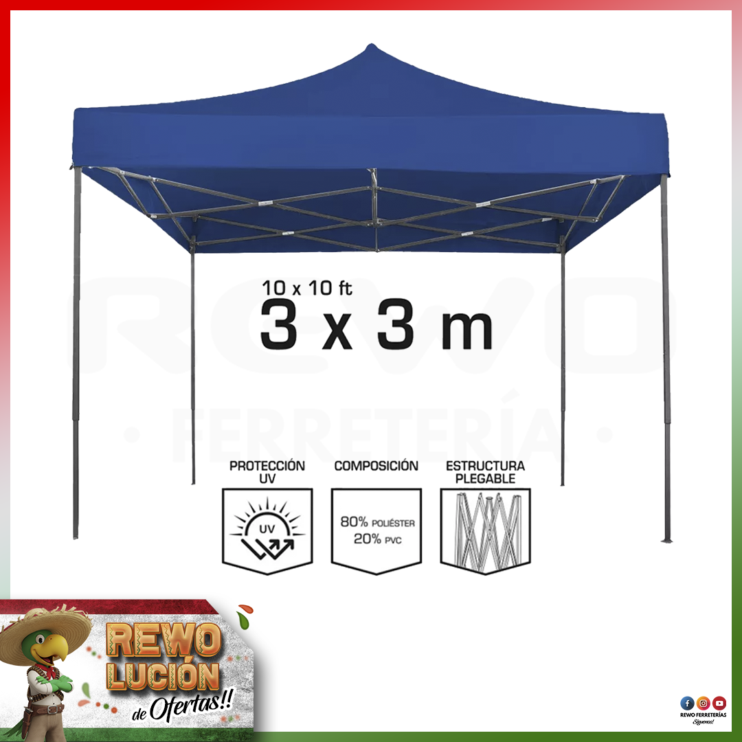 OAKLAND TOLDO PLEGABLE REFORZADO 3X3 MODELO TA-0303