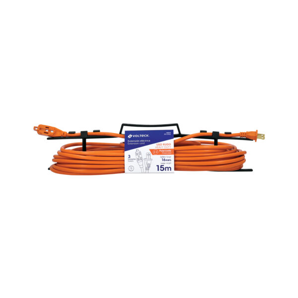 EXTENSIÓN ELÉCTRICA USO RUDO VOLTECK 15M 2X16 AWG NARANJA - Image 3