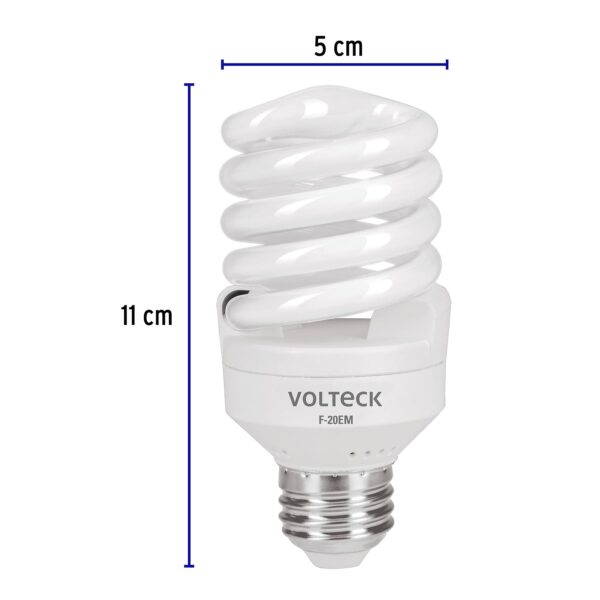 LÁMPARA ESPIRAL MINI T2 VOLTECK 20W LUZ DE DÍA 6500K EN BLÍSTER - Image 3