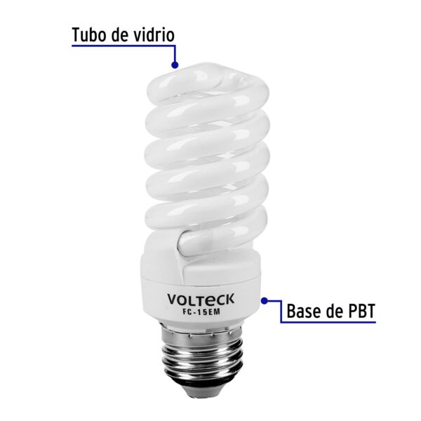 LÁMPARA ESPIRAL MINI T2 VOLTECK 15W LUZ CÁLIDA EN BLÍSTER - Image 3