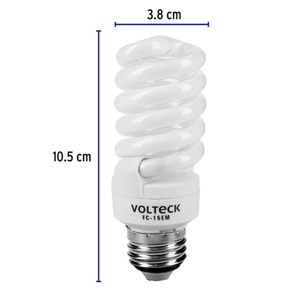 LÁMPARA ESPIRAL MINI T2 VOLTECK 15W LUZ CÁLIDA EN BLÍSTER - Image 4