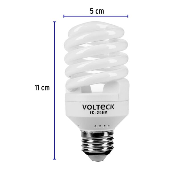 LÁMPARA ESPIRAL MINI T2 VOLTECK 20W LUZ CÁLIDA EN BLÍSTER - Image 3