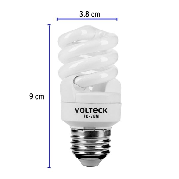 LÁMPARA ESPIRAL MINI T2 VOLTECK 7W LUZ CÁLIDA EN BLÍSTER - Image 2