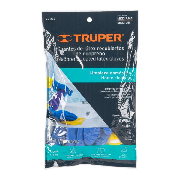 Guantes de látex reforzados para limpieza, M, TRUPER - Image 2