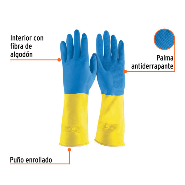 Guantes de látex reforzados para limpieza, M, TRUPER - Image 3