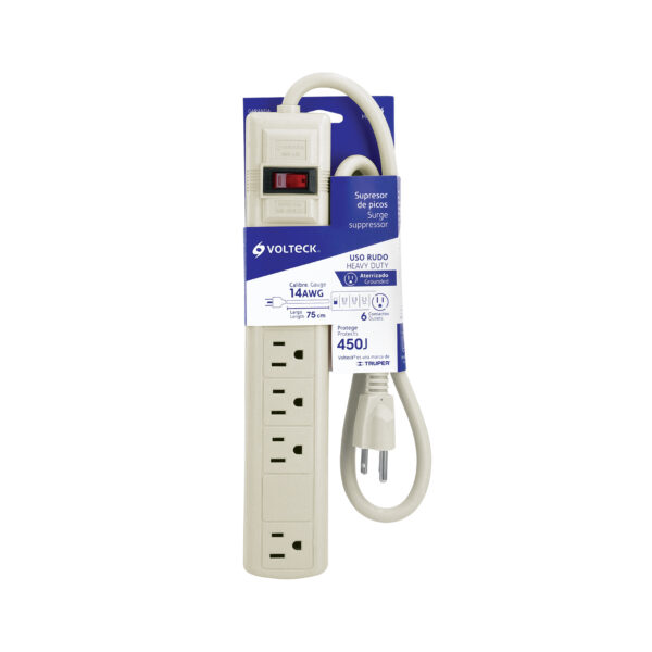 MULTICONTACTO 14 AWG 6 ENTRADAS CON SUPRESOR DE PICOS 450 JOULES - Image 3