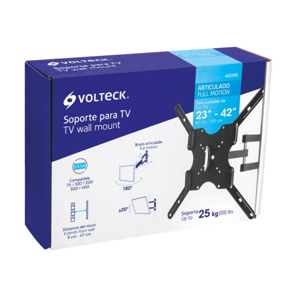 VOLTECK SOPORTE PANTALLAS TRIPLE MOVIMIENTO 13" A 42" TVSM-42 - Image 3