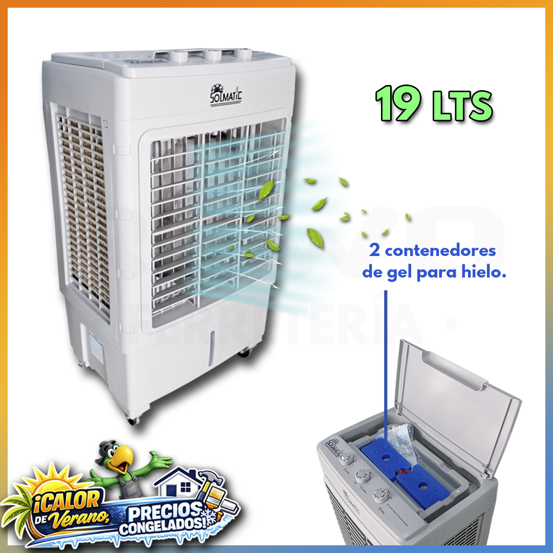 SOLMATIC ENFRIADOR EVAPORATIVO PORTATIL 19L