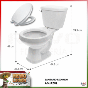CATO SANITARIO AGUAZUL BLANCO TAZA-TANQUE-ASIENTO CLICK 90 RD/CR