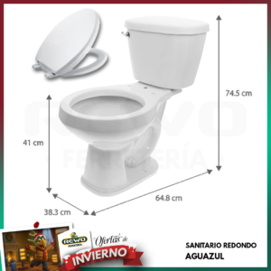 CATO SANITARIO AGUAZUL BLANCO TAZA-TANQUE-ASIENTO CLICK 90 RD/CR