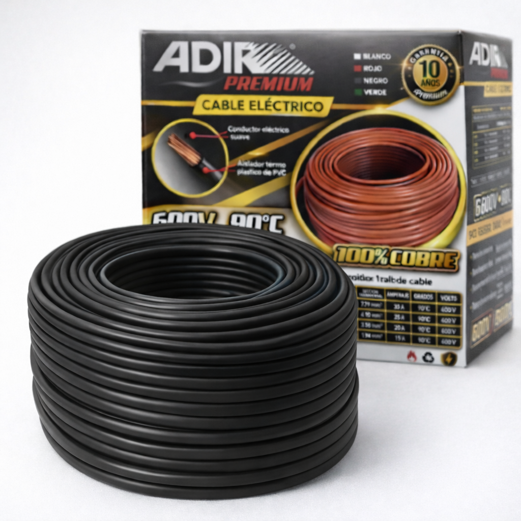 ADIR CABLE THW #12 NEGRO CAJA 100 MT 13856