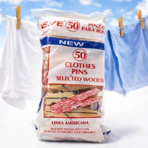 PINZA PARA ROPA DE MADERA 50 PIEZAS