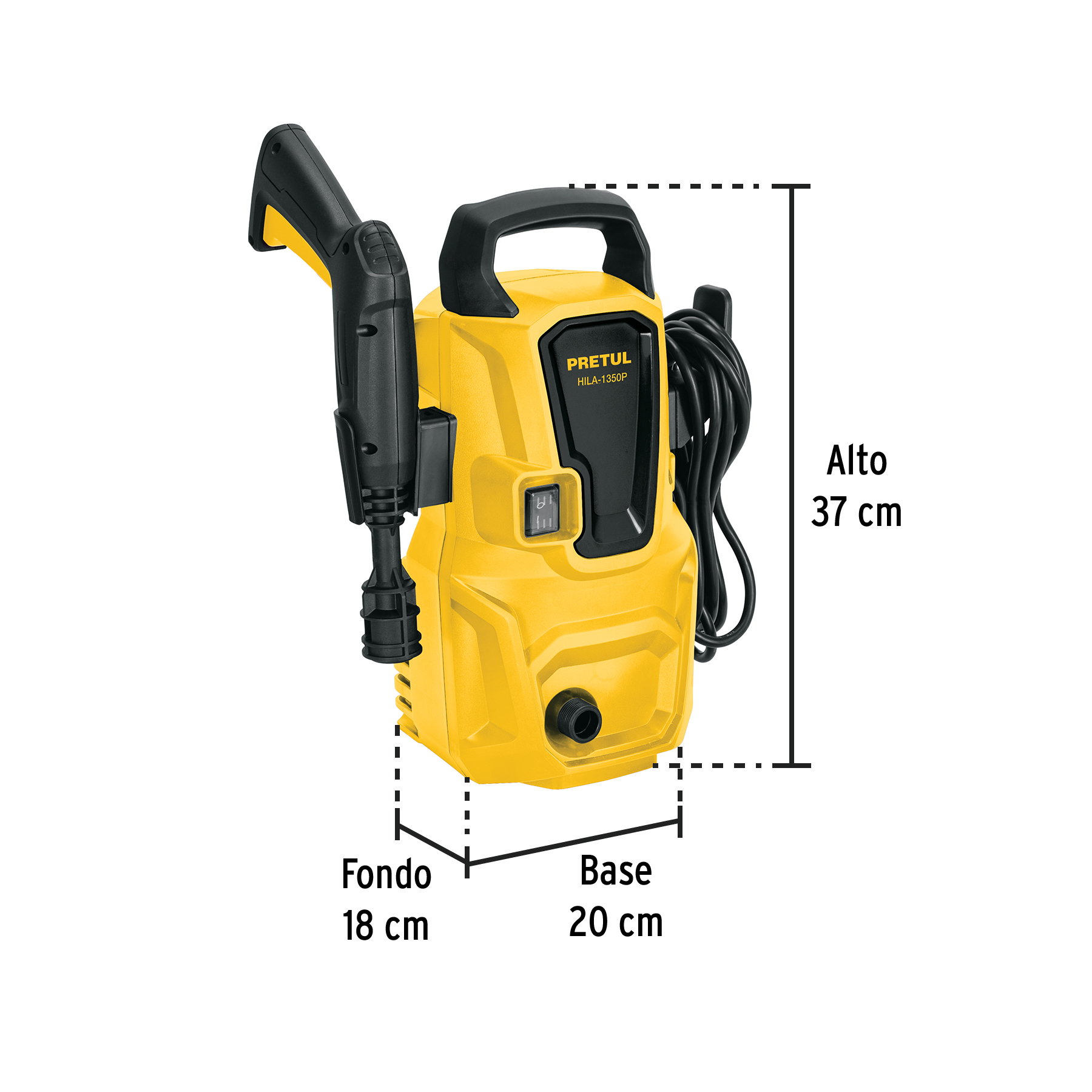 PRETUL HIDROLAVADORA ELECTRICA 1350 PSI HILA-1350P 29004 - Image 3