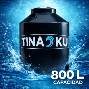 TINAKU TINACO BICAPA NEGRO 800 LITROS ACCESORIOS