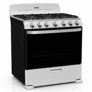 ESTUFA MABE 30¨ 6 QUEMADORES PARRILA ALAMBRON PUERTA PANORAMICA EM-7646BSISO/1/2 SILVER ES7646