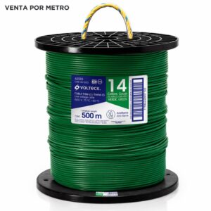 VOLTECH CABLE THHW-14 AWG VERDE BOBINA 500 MT CAB-14V 500M 40120