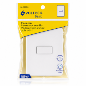 VOLTECK PLACA C/INTERRUPTOR SENCILLO BASIC PA-APSEB 25078