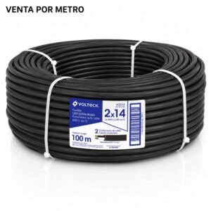 VOLTECK METRO DE CABLE USO EXTRA RUDO 2 X 14 AWG EN ROLLO DE 100 M CAUR-214 40004