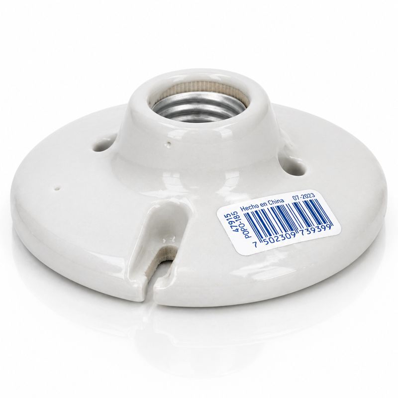 VOLTECH PORTALAMPARA DE PORCELANA 41/2 REDONDA A GRANEL POPO-18G 47915
