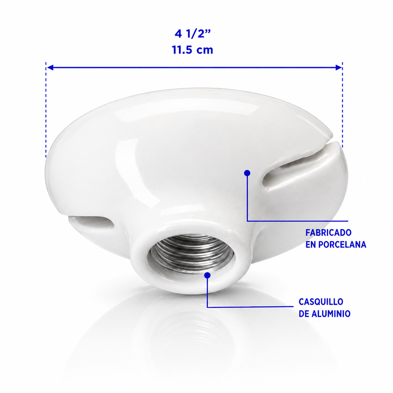 VOLTECH PORTALAMPARA DE PORCELANA 41/2 REDONDA A GRANEL POPO-18G 47915 - Image 2