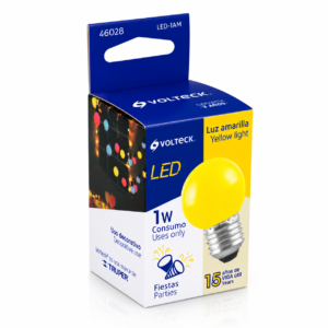 VOLTECH FOCO LED T/G45 AMARILLO LED-1AM 46028
