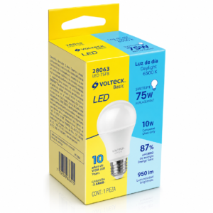 VOLTECK LAMPARA LED A19 10W (EQUIS.75W) LUZ DE DIA BASIC LED-75FB 28063