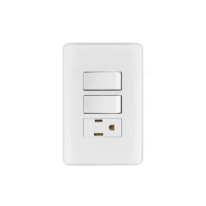 VOLTECK PLACA C/ 2 APAGADORES  Y CONTACTO  BASIC PA-APCO-B2 25081