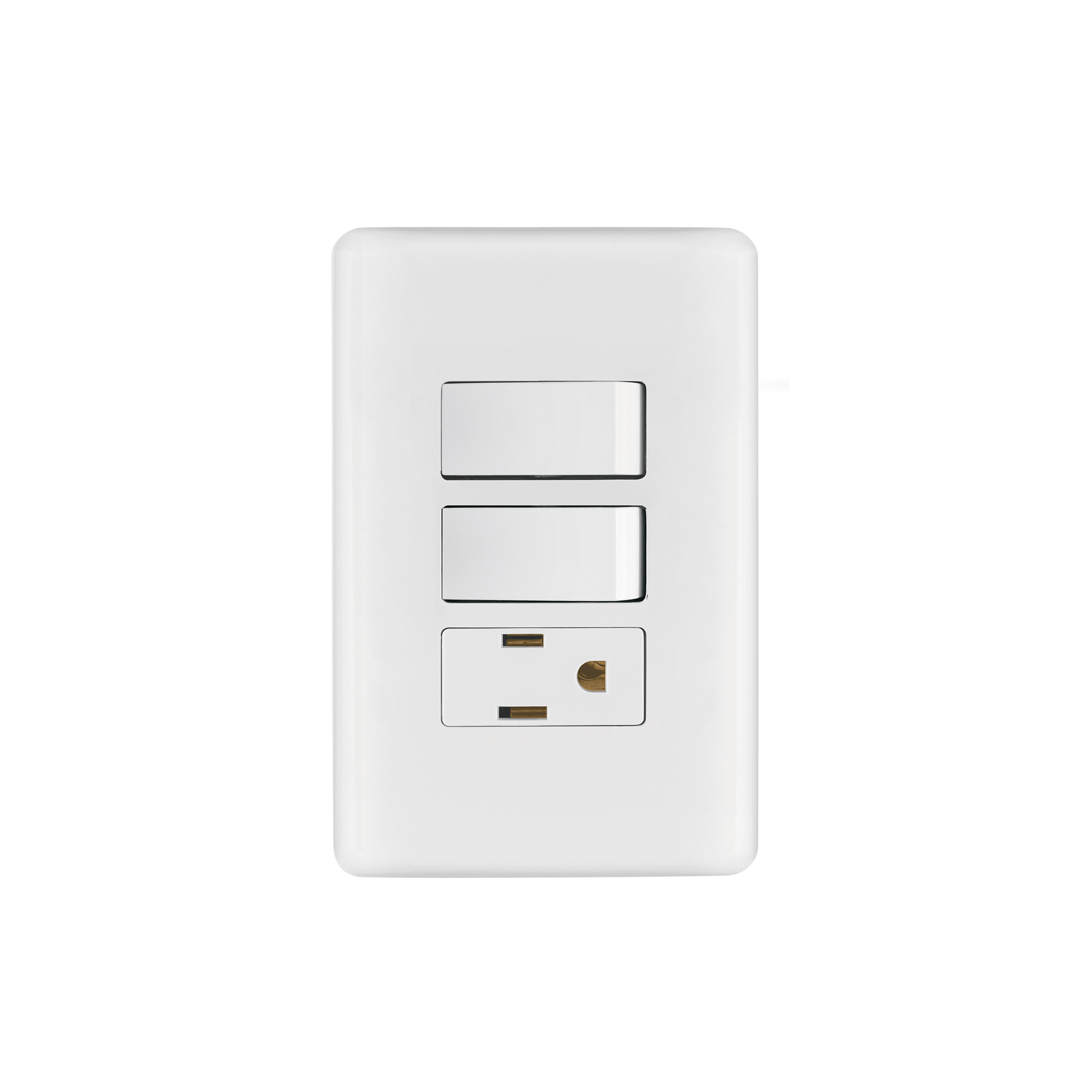 VOLTECK PLACA C/ 2 APAGADORES Y CONTACTO BASIC PA-APCO-B2 25081