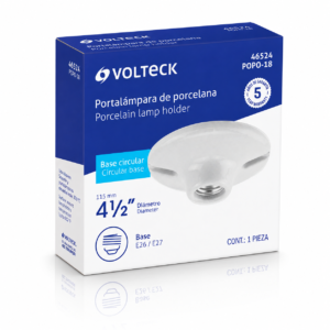 VOLTECK PORTALAMPARA DE PORCELANA CIRCULAR 4 1/2" POPO-18 46524
