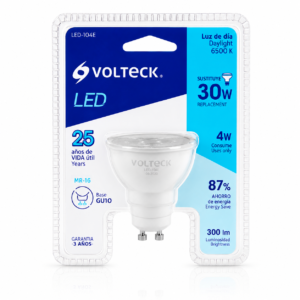 VOLTECH LED MR16 B/CU10 4W AZUL LED-104E 46215